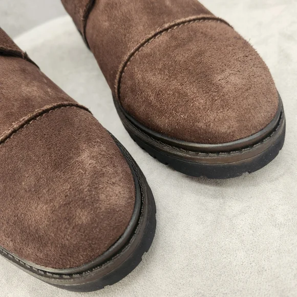 Section X Ankle Boots Men's 8.5 Chocolate Brown Suede Braxton Biker New $135